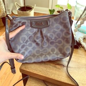 Coach gray crossbody bag